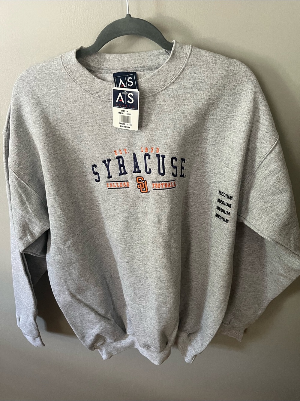 NWT SYRACUSE SWEATSHIRT MED